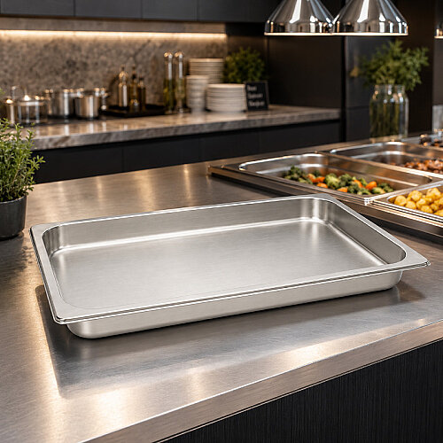 Mixkap GN 1/1-65 mm Paslanmaz Çelik Standart Gastronorm Küvet - 4