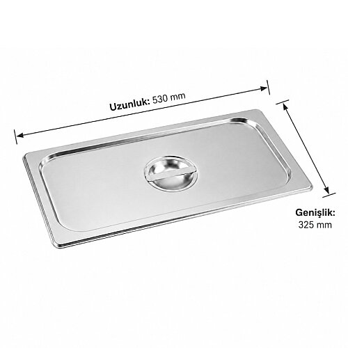 Mixkap GN 1/1 Paslanmaz Çelik Standart Gastronorm Küvet Kapak - 2