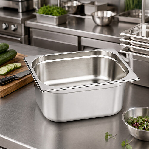 Mixkap GN 1/2-150 mm Paslanmaz Çelik Standart Gastronorm Küvet - 3