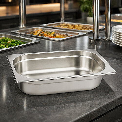 Mixkap GN 1/2-40 mm Paslanmaz Çelik Standart Gastronorm Küvet - 4