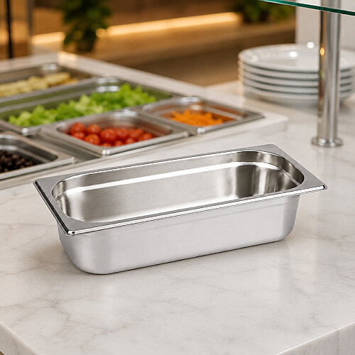 Mixkap GN 1/3-65 mm Paslanmaz Çelik Standart Gastronorm Küvet - 4