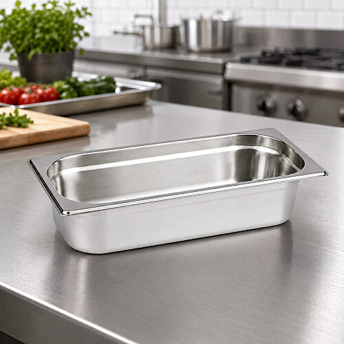 Mixkap GN 1/3-65 mm Paslanmaz Çelik Standart Gastronorm Küvet - 3