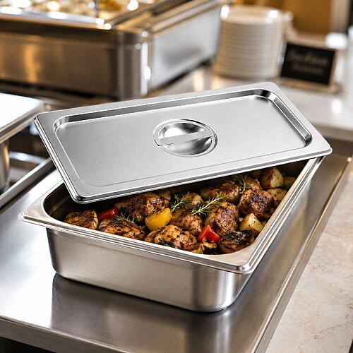 Mixkap GN 1/3 Paslanmaz Çelik Standart Gastronorm Küvet Kapak - 3