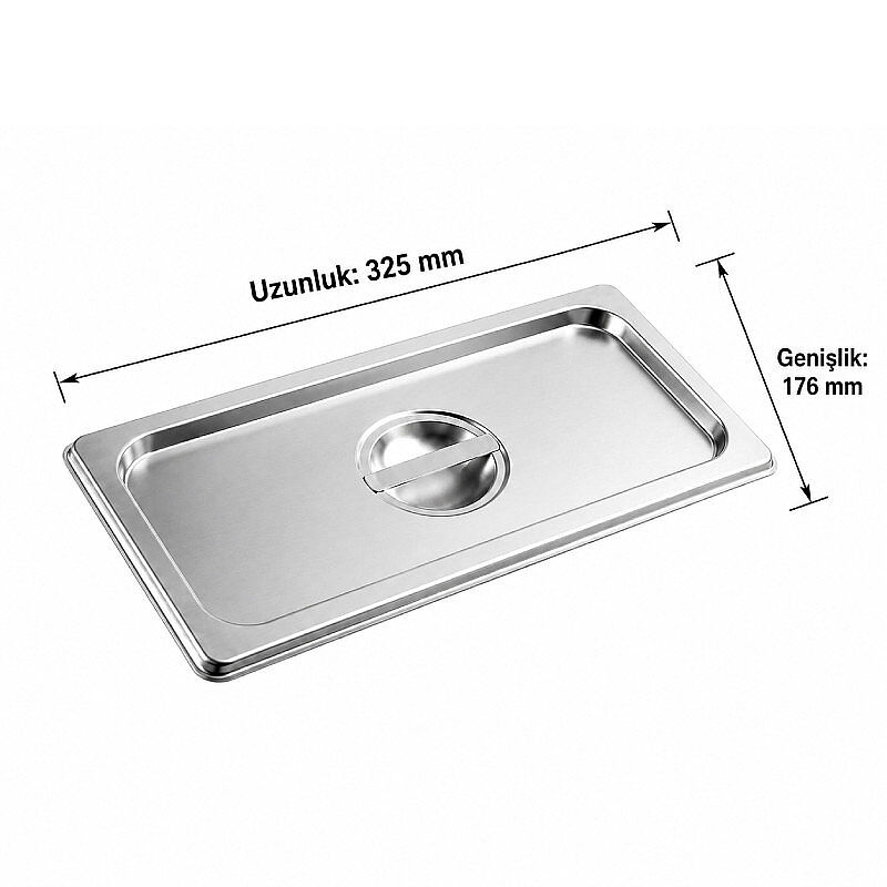 Mixkap GN 1/3 Paslanmaz Çelik Standart Gastronorm Küvet Kapak - Mixkap
