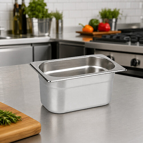 Mixkap GN 1/4-100 mm Paslanmaz Çelik Standart Gastronorm Küvet - 3
