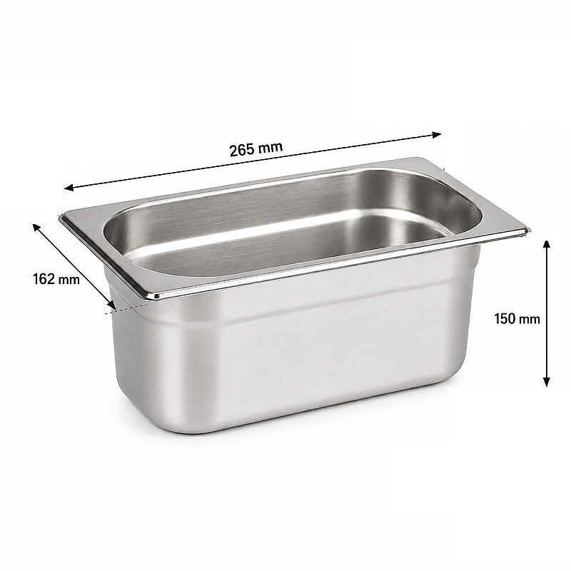 Mixkap GN 1/4-150 mm Paslanmaz Çelik Standart Gastronorm Küvet - Mixkap