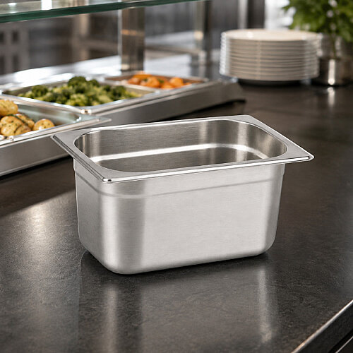 Mixkap GN 1/4-200 mm Paslanmaz Çelik Standart Gastronorm Küvet - 4