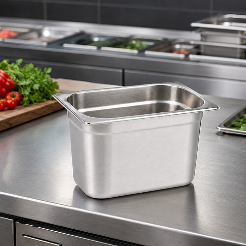 Mixkap GN 1/4-200 mm Paslanmaz Çelik Standart Gastronorm Küvet - 3
