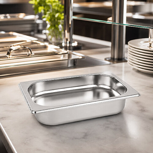 Mixkap GN 1/4-65 mm Paslanmaz Çelik Standart Gastronorm Küvet - 3