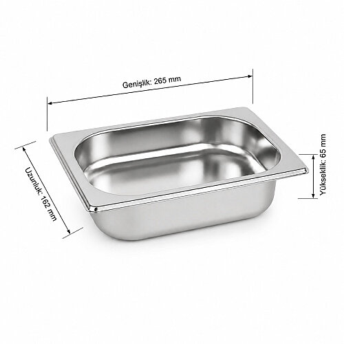 Mixkap GN 1/4-65 mm Paslanmaz Çelik Standart Gastronorm Küvet - Mixkap (1)