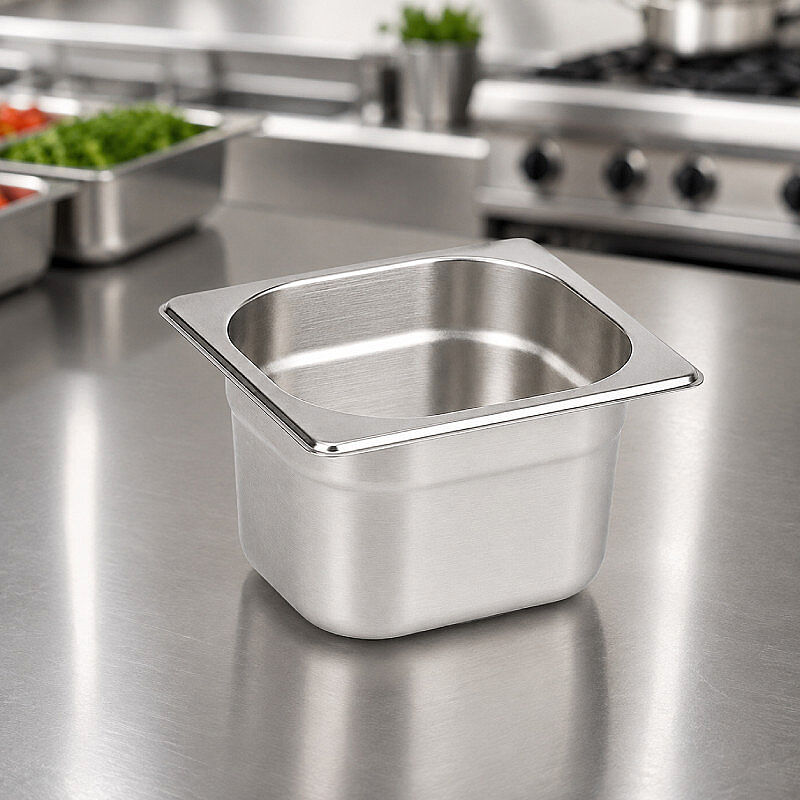 Mixkap GN 1/6-100 mm Paslanmaz Çelik Standart Gastronorm Küvet - Mixkap