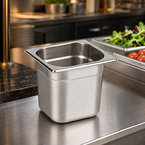 Mixkap GN 1/6-200 mm Paslanmaz Çelik Standart Gastronorm Küvet - 4