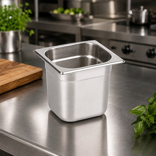 Mixkap GN 1/6-200 mm Paslanmaz Çelik Standart Gastronorm Küvet - 3