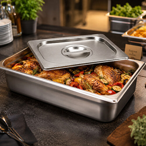 Mixkap GN 1/6 Paslanmaz Çelik Standart Gastronorm Küvet Kapak - 3