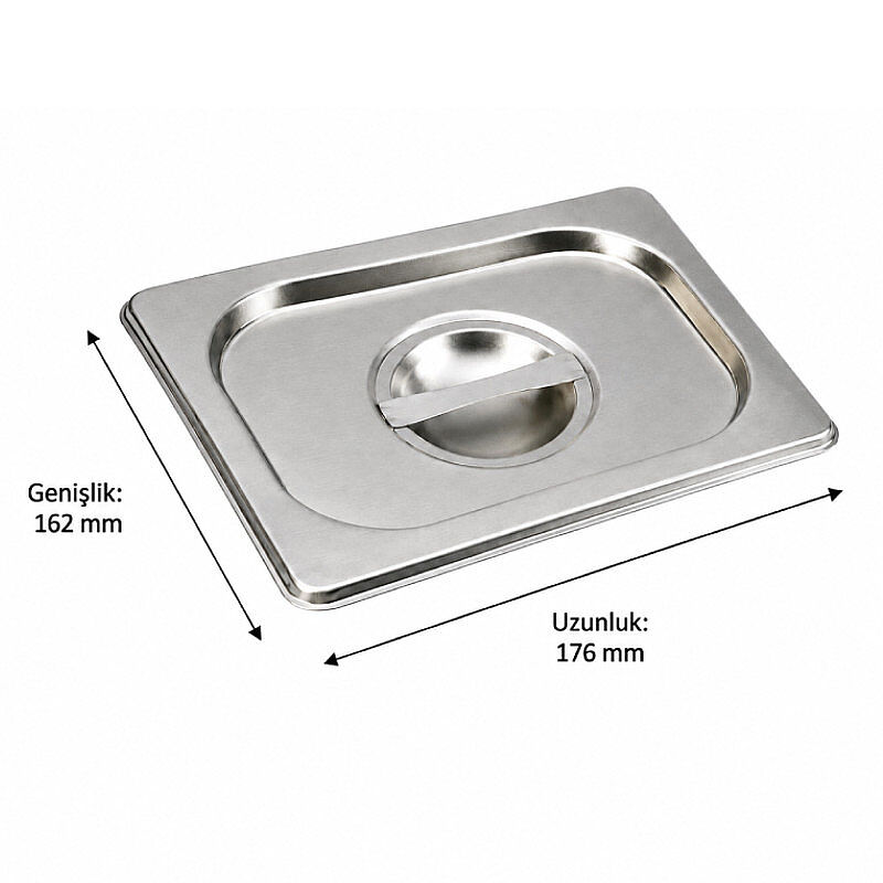 Mixkap GN 1/6 Paslanmaz Çelik Standart Gastronorm Küvet Kapak - Mixkap