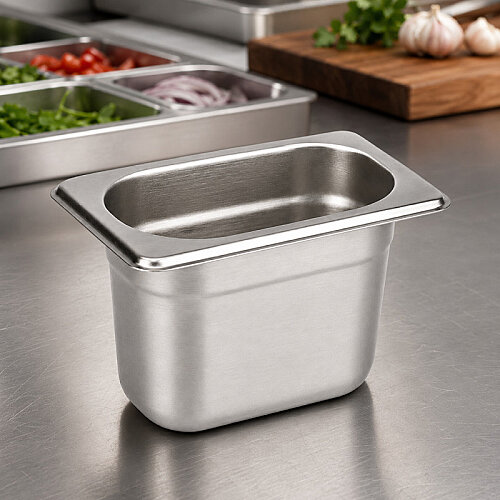 Mixkap GN 1/9-100 mm Paslanmaz Çelik Standart Gastronorm Küvet - 3