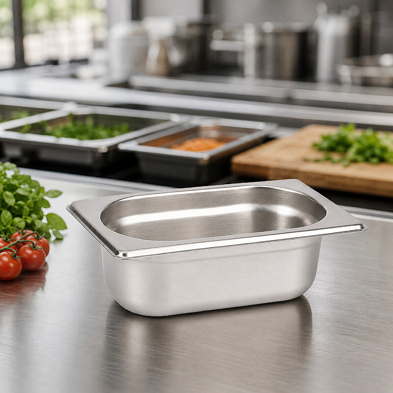 Mixkap GN 1/9-65 mm Paslanmaz Çelik Standart Gastronorm Küvet - Mixkap
