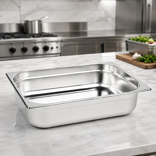 Mixkap GN 2/1-100 mm Paslanmaz Çelik Standart Gastronorm Küvet - 3