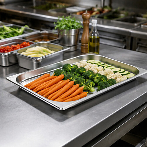 Mixkap GN 2/1-20 mm Paslanmaz Çelik Standart Gastronorm Küvet - 3