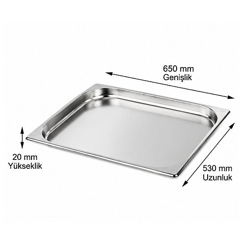 Mixkap GN 2/1-20 mm Paslanmaz Çelik Standart Gastronorm Küvet - Mixkap (1)