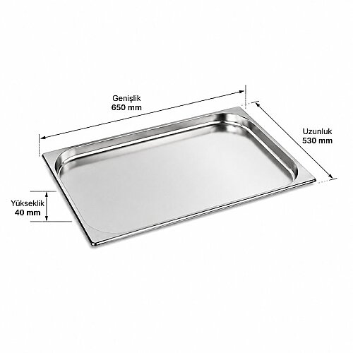Mixkap GN 2/1-40 mm Paslanmaz Çelik Standart Gastronorm Küvet - Mixkap (1)