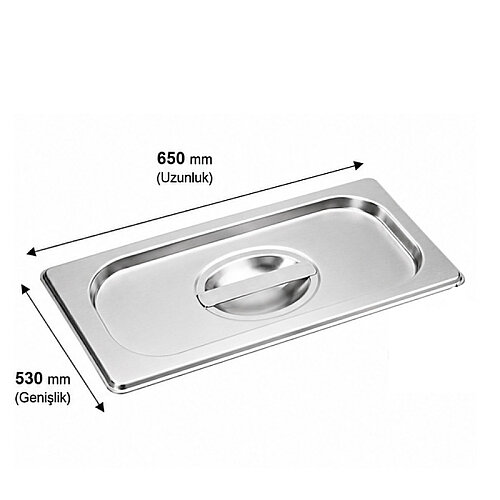 Mixkap GN 2/1 Paslanmaz Çelik Standart Gastronorm Küvet Kapak - 2