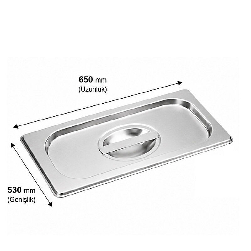 Mixkap GN 2/1 Paslanmaz Çelik Standart Gastronorm Küvet Kapak - Mixkap