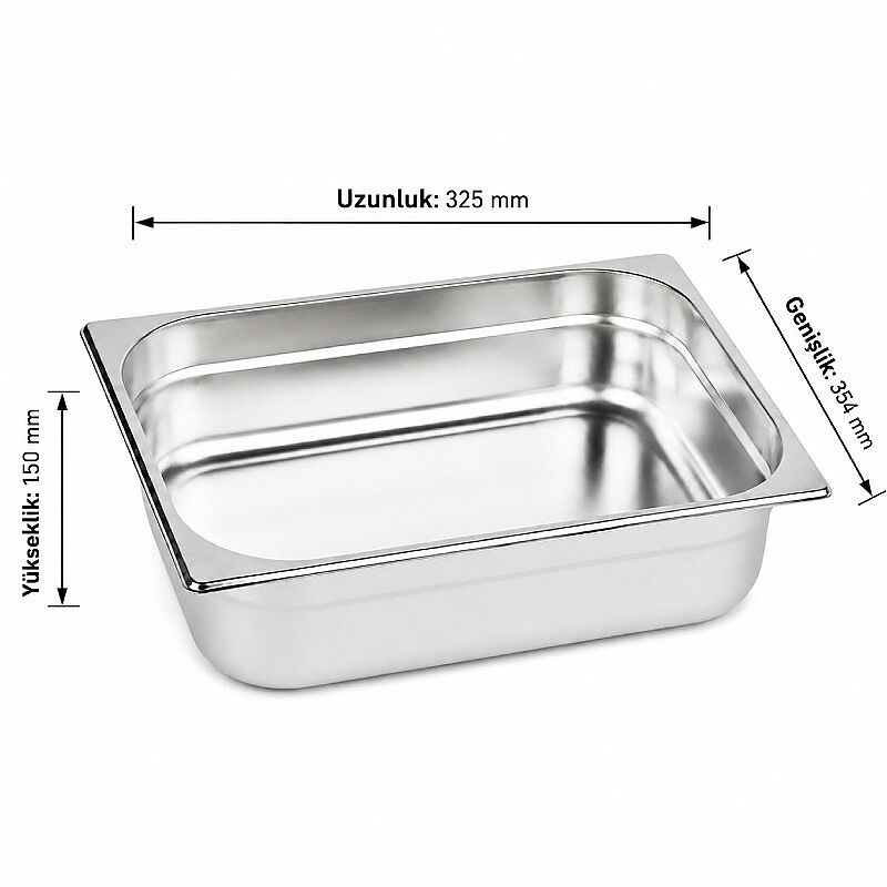 Mixkap GN 2/3-150 mm Paslanmaz Çelik Standart Gastronorm Küvet - Mixkap