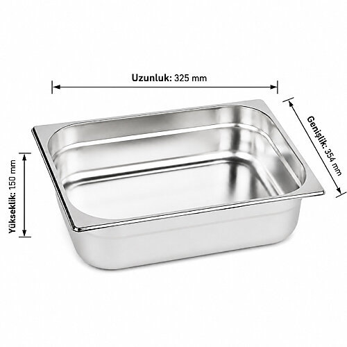Mixkap GN 2/3-150 mm Paslanmaz Çelik Standart Gastronorm Küvet - Mixkap (1)