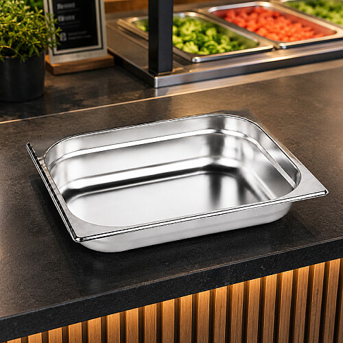 Mixkap GN 2/3-20 mm Paslanmaz Çelik Standart Gastronorm Küvet - 4