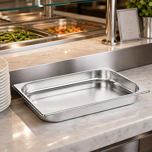 Mixkap GN 2/3-40 mm Paslanmaz Çelik Standart Gastronorm Küvet - 4