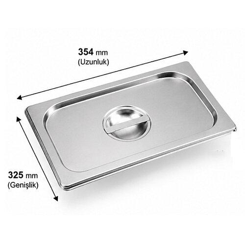 Mixkap GN 2/3 Paslanmaz Çelik Standart Gastronorm Küvet Kapak - Mixkap (1)