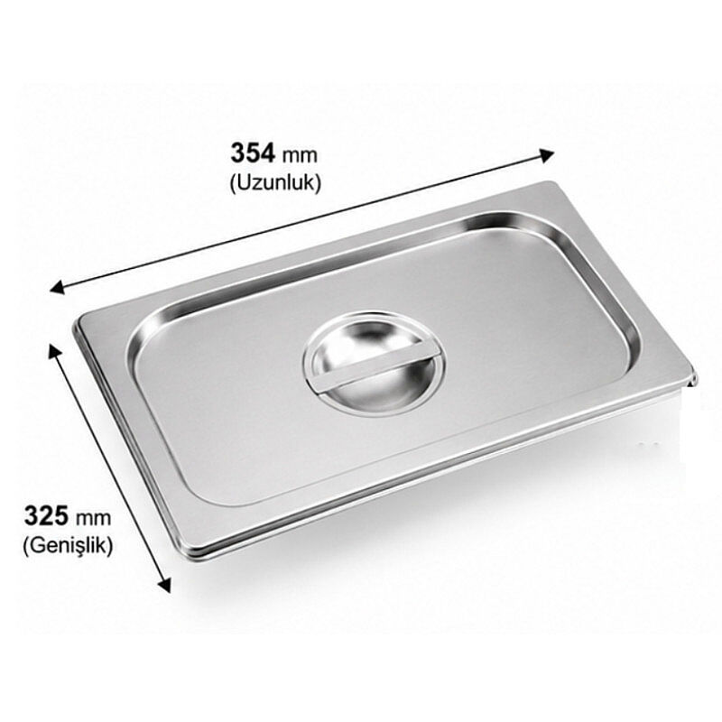 Mixkap GN 2/3 Paslanmaz Çelik Standart Gastronorm Küvet Kapak - Mixkap