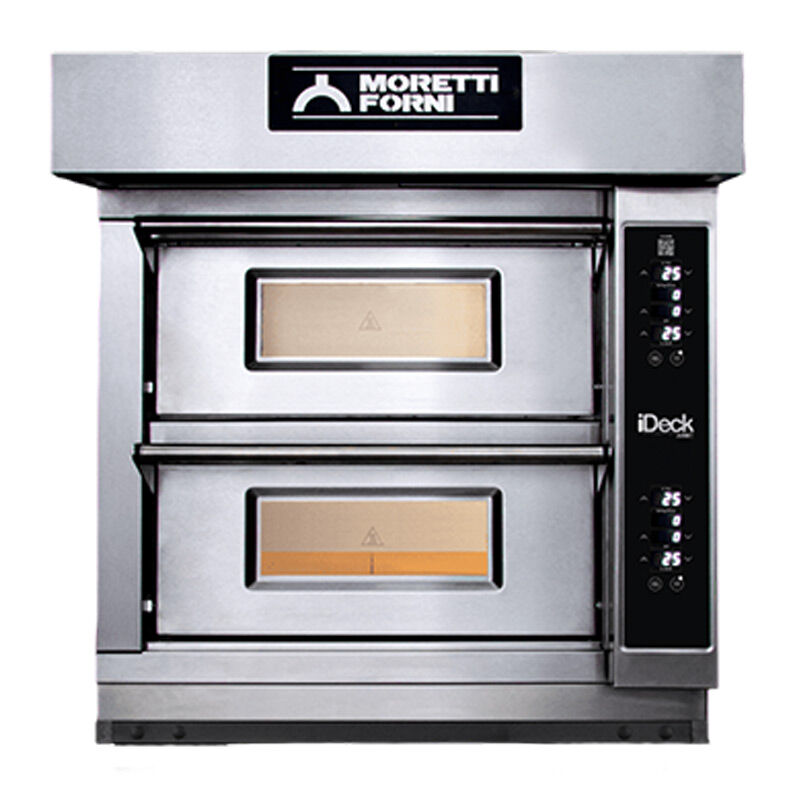 Moretti Forni ID-D-60.60 Çift Katlı Taş Tabanlı 30 cm x 4+4 Pizza Kapasiteli Pizza Fırını, Elektrikli - Moretti Forni