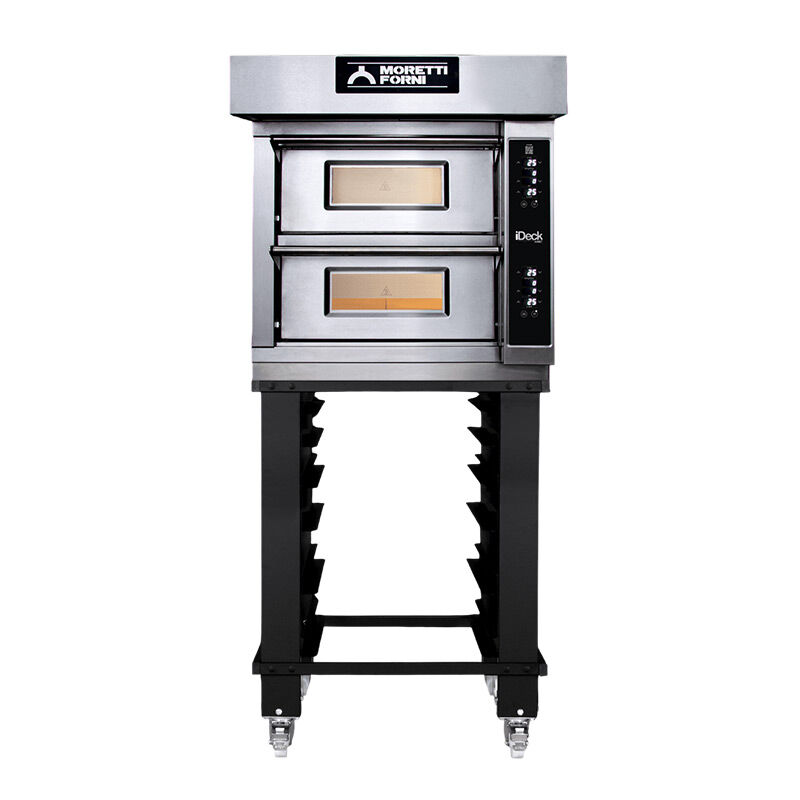 Moretti Forni ID-D-60.60 Çift Katlı Taş Tabanlı 30 cm x 4+4 Pizza Kapasiteli Pizza Fırını, Elektrikli - Moretti Forni