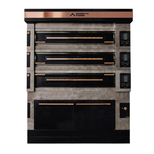 Moretti Forni S120EI-161600-P Icon Seri 2x16 cm Taş Tabanlı Modüler Çok Amaçlı Katlı Fırın, 124x73 cm, Elektrikli 