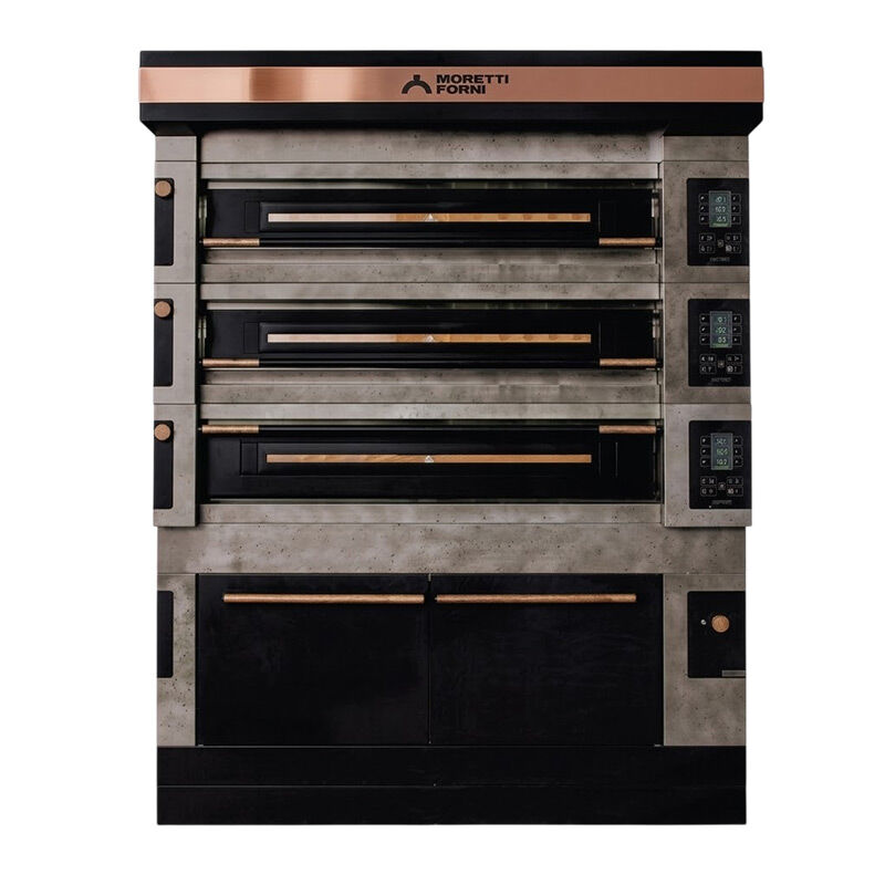 Moretti Forni S120EI-161600-P Icon Seri 2x16 cm Taş Tabanlı Modüler Çok Amaçlı Katlı Fırın, 124x73 cm, Elektrikli - Moretti Forni