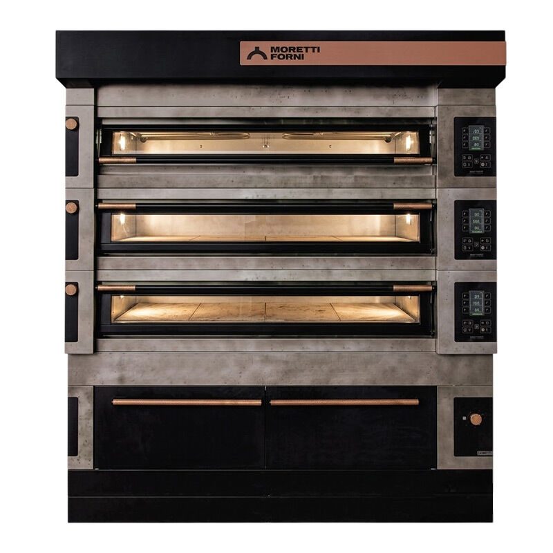 Moretti Forni S140EI-161600-P Icon Seri 2x16 cm Taş Tabanlı Modüler Çok Amaçlı Katlı Fırın, 140x93.5 cm, Elektrikli - Moretti Forni