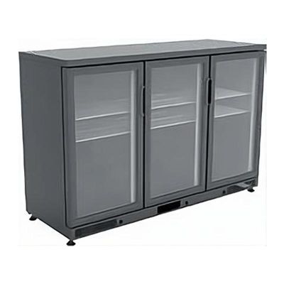 Ndustrio GDC-350-PT Bar Arkası Şişe Soğutucu Dolap, 3 Kapılı, Siyah - 1