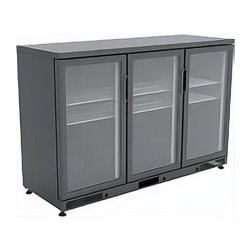 Ndustrio GDC-350-PT Behind Bar Bottle Cooler Cabinet, 3 Doors, Black - Ndustrio