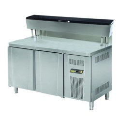 Ndustrio MUR-73 HL Bench Type Salad Prep Cabinet with High Leg, 3 Doors, 532 L - Ndustrio