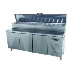 Ndustrio MUR-83 ثلاجة مكياج من نوع كاونتر، 3 أبواب، 285 لتر - Ndustrio