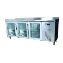Ndustrio TPS-63-GD Bench Type Snack Refrigerator, 3 Glass Doors - Ndustrio