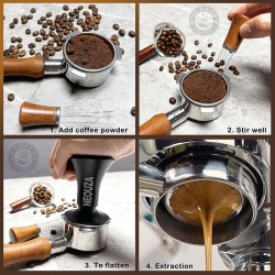 Neouza Ahşap Saplı 6 İğneli WDT Kahve Dağıtıcı - Thumbnail