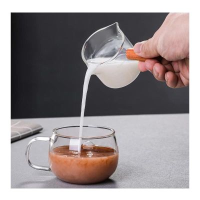 Neouza Ahşap Saplı Ölçülü Cam Kahve Server, 75 ml - 5