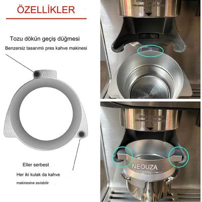 Neouza Akıllı Yüzüklü Espresso Makinesi Portafiltre Kahve Dozaj Hunisi, 54 mm - 4