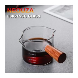 Neouza Measured Glass Coffee Server with Wooden Handle, 75 ml - 4
