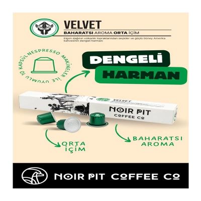 Noir Pit Velvet 10 Adet Capsules with Handle - Noir Pit