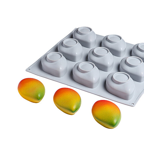 Nova Silicon NS 0002 9 Gözlü Mango Formlu Silikon Pasta Kalıbı - 3