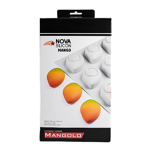 Nova Silicon NS 0002 9 Gözlü Mango Formlu Silikon Pasta Kalıbı - 4